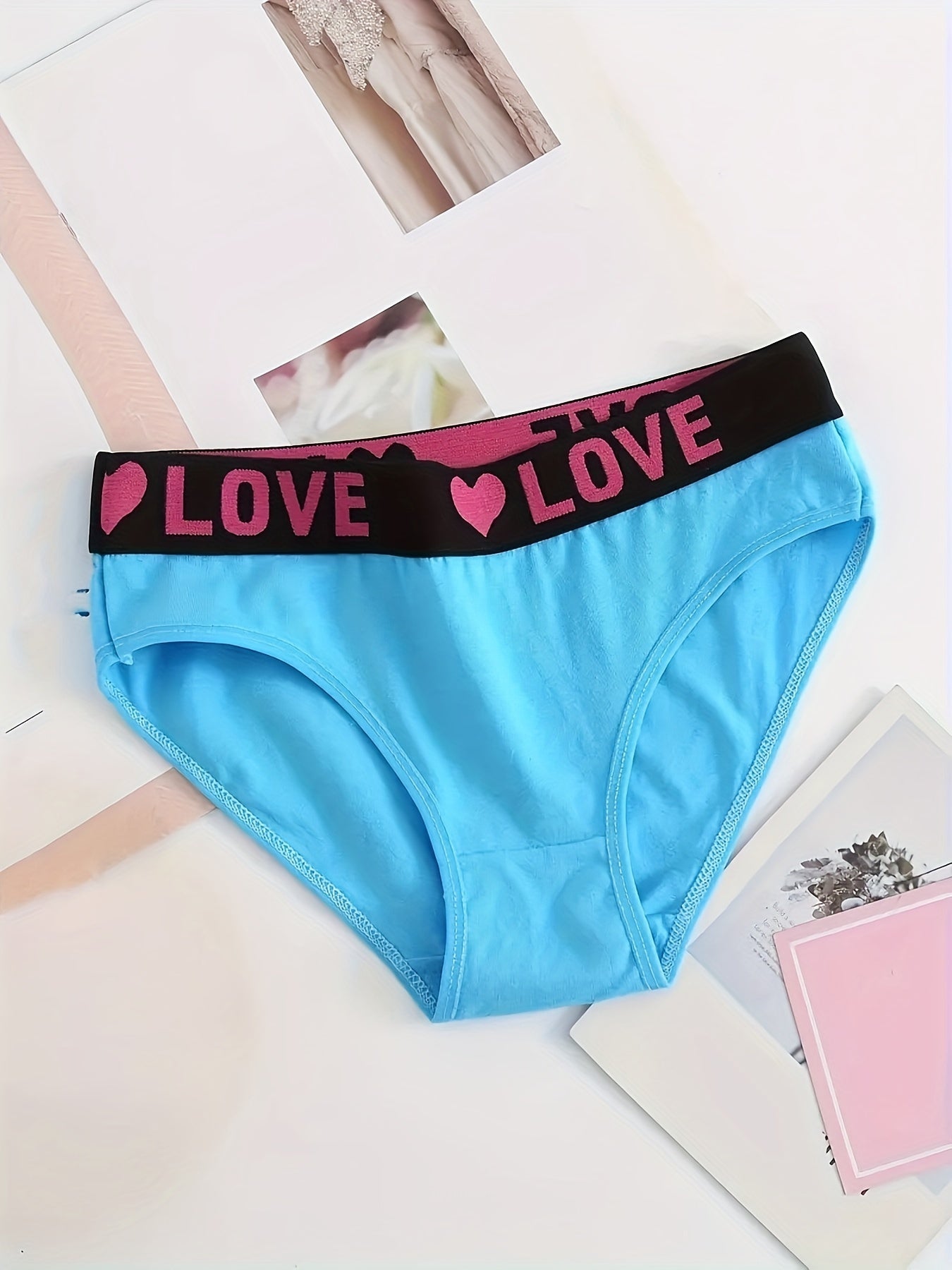 6 Seamless Letter Printed Color Blocked Triangle Pants, Sexy, Comfortable, Breathable And Elastic Underwear, Women's Underwear And Underwear