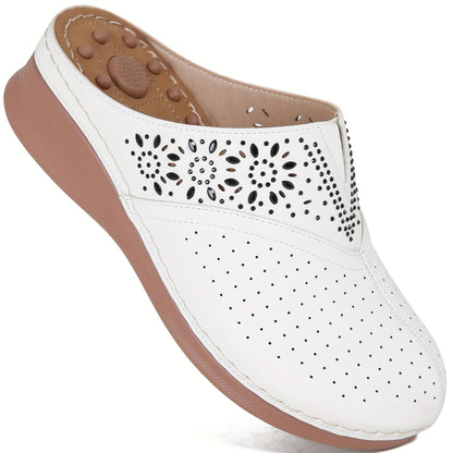 Women's Comfortable Wedge Sandals - Arch Support, Platform, Hollow Out Design, Perforated Toe, Heel Cushion, Perfect for Casual Outdoor Summer