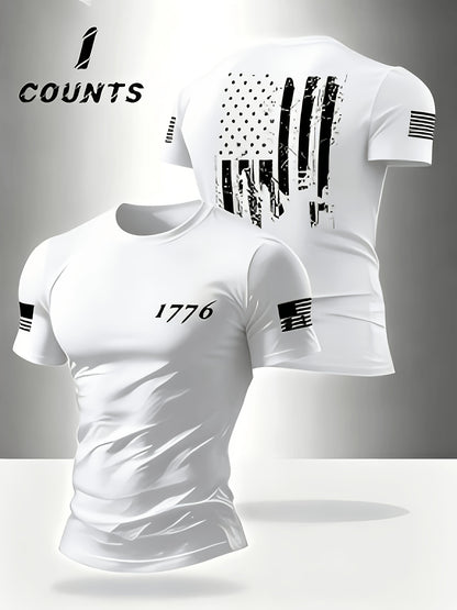 Men'S Round Neck Short Sleeve T-Shirt Suitable for Summer Casual Sports