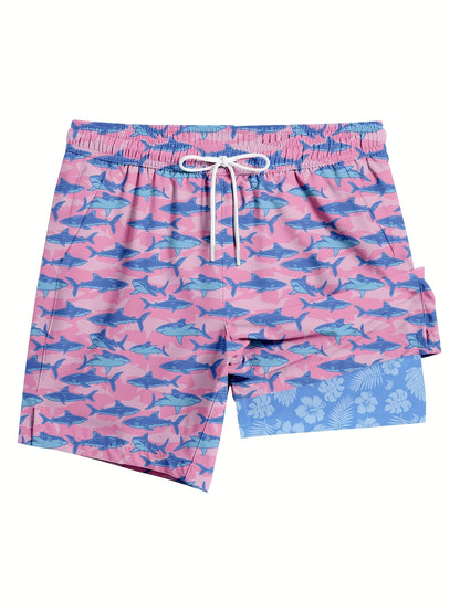 Keevoom Men'S Swim Trunks Quick-Dry 2-in-1 Built-in Liner With Belt Loop Pocketed Compression Liner Shorts Lightweight Surf Shorts Ideal For Swimming, Beach Vacations, Gym Use