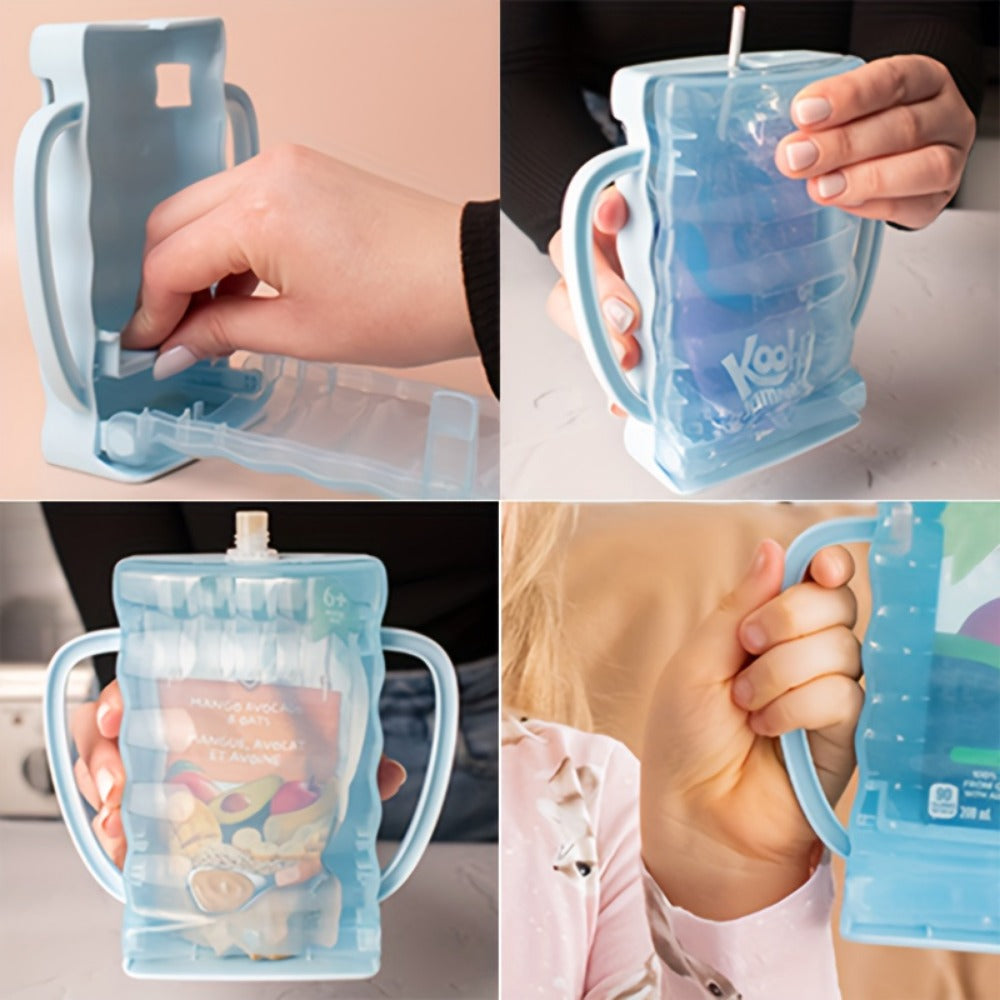 Kids Food Pouch Holder - 2-Pack Anti-Squeeze Stand