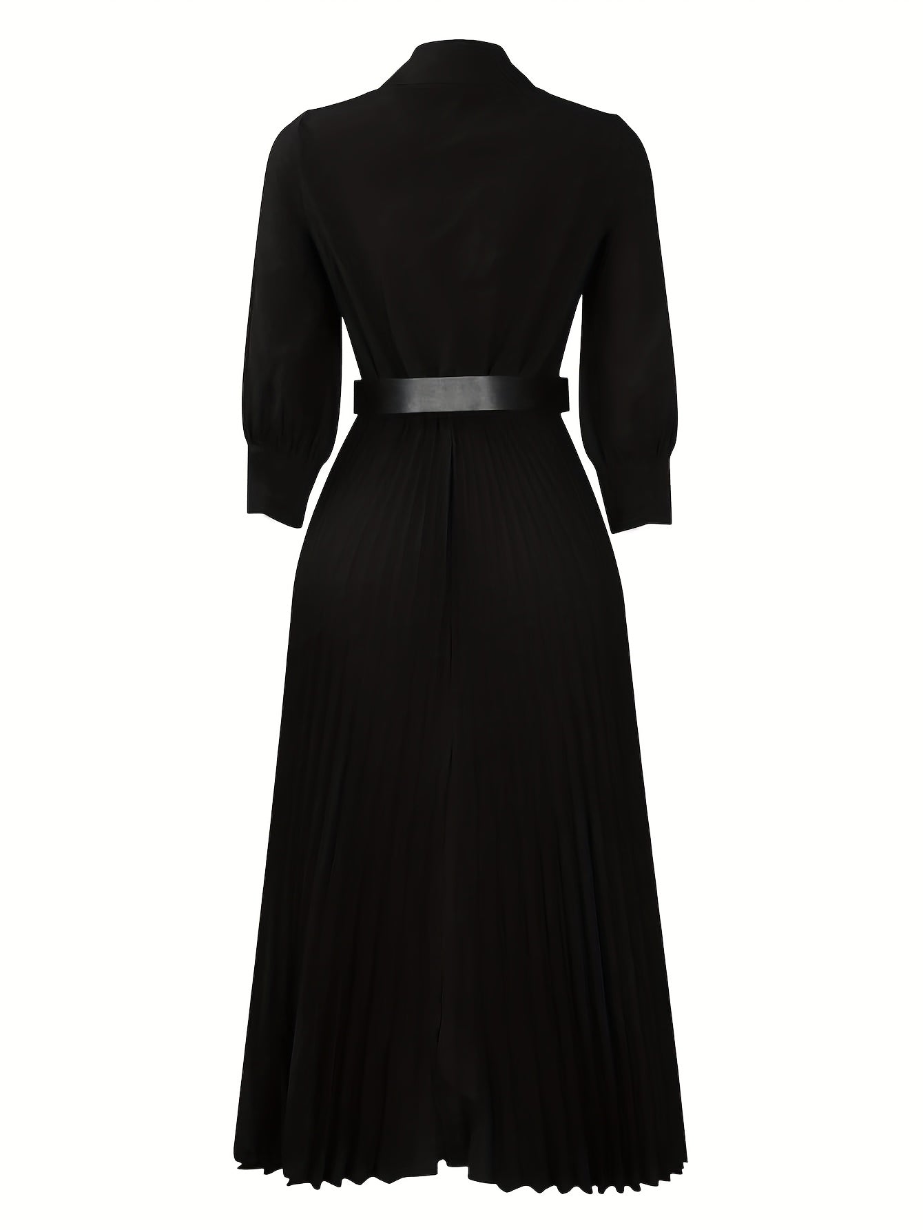 Women's Dress, 3/4 Sleeve Flared A Line, Casual Semi Formal with Belt, Wedding Guest Office Lady