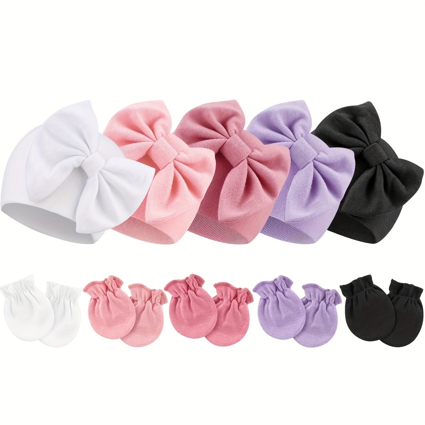 Newborn Hat and Mitten Set - 10-Piece