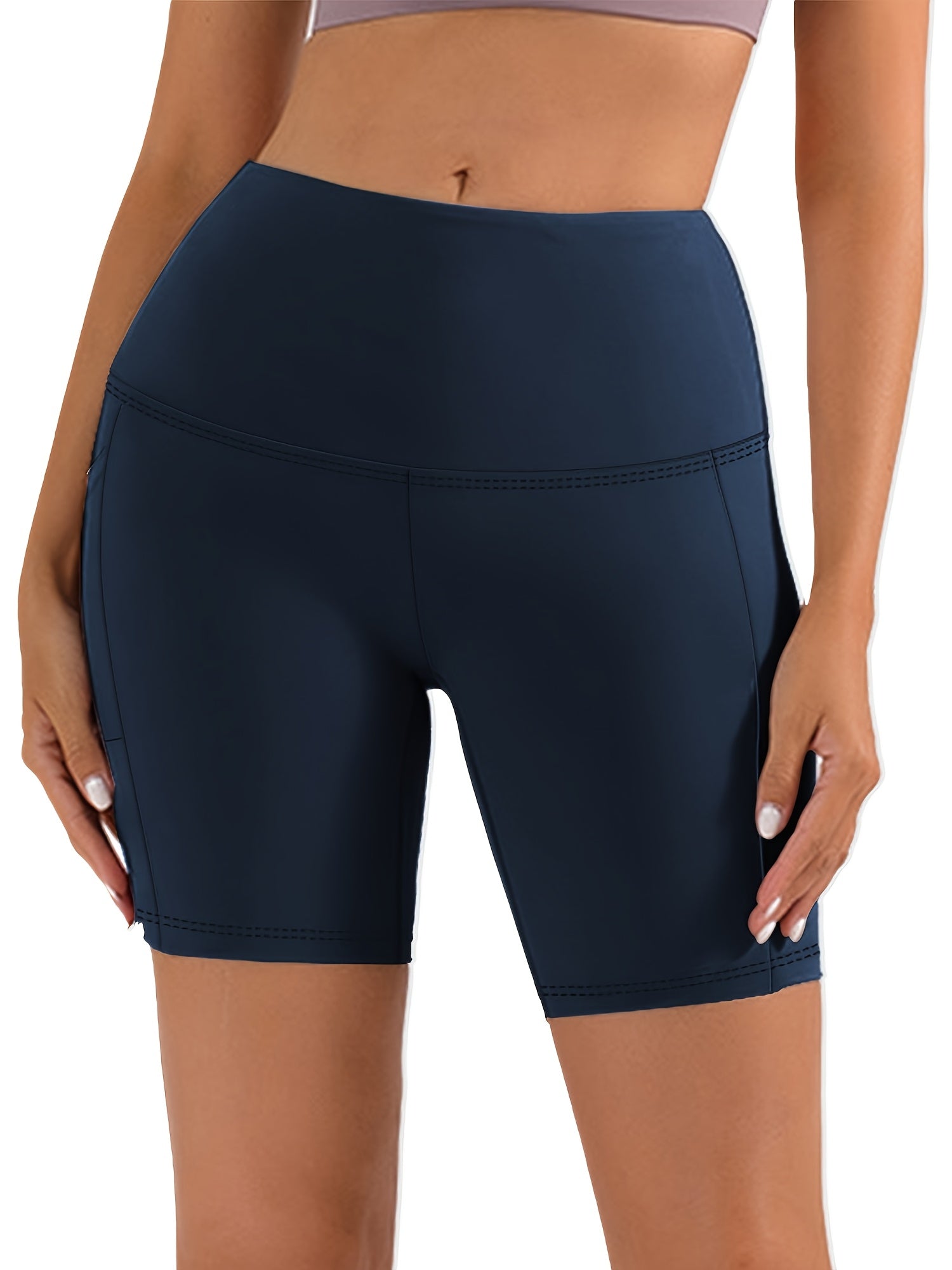 Women's Black Polyester High-Waist Shorts - product view 21