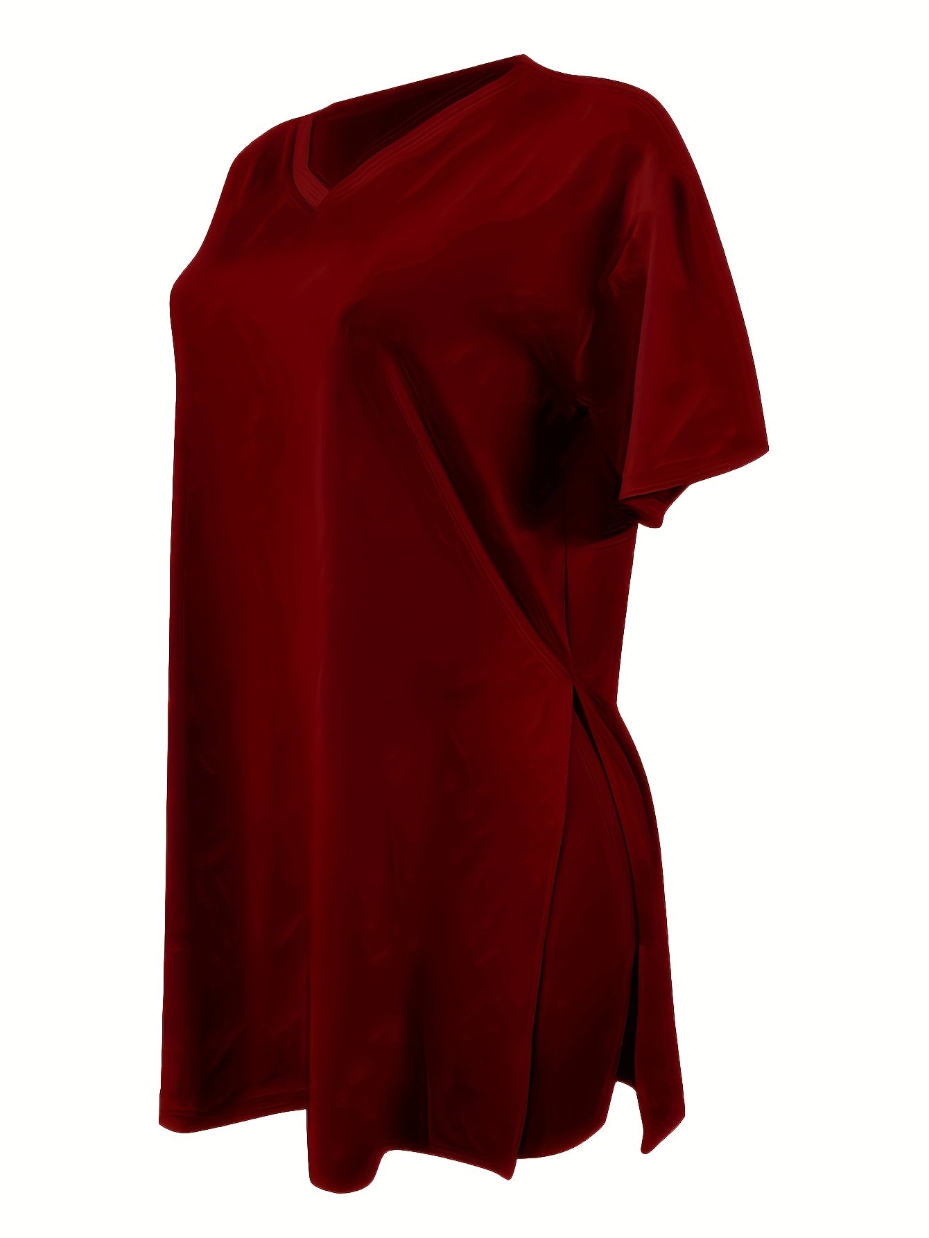 2pcs Set, Plus Size Women's Suit, Short Sleeve, Belted Waist, Top And Leggings