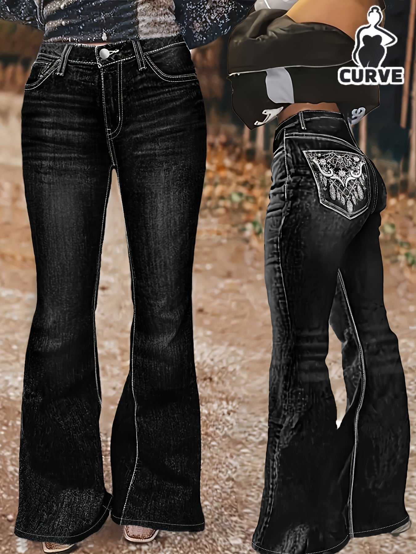Black High-Waist Jeans - product view 52