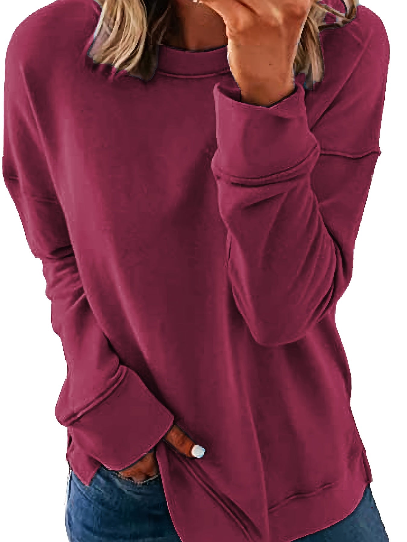 Women'S Autumn Winter Sweater, Long Sleeve Pullover Sweatshirt, Comfortable Casual Warm Style, Loose Fit Round Neck, Fashionable Street Style, 2026 Christmas Gift, Item, Essential Wardrobe Basic