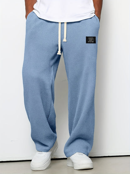 Men'S Fashion Brands Loose Drooping Straight Sweatpants, Wide Leg Casual Exercise Trousers