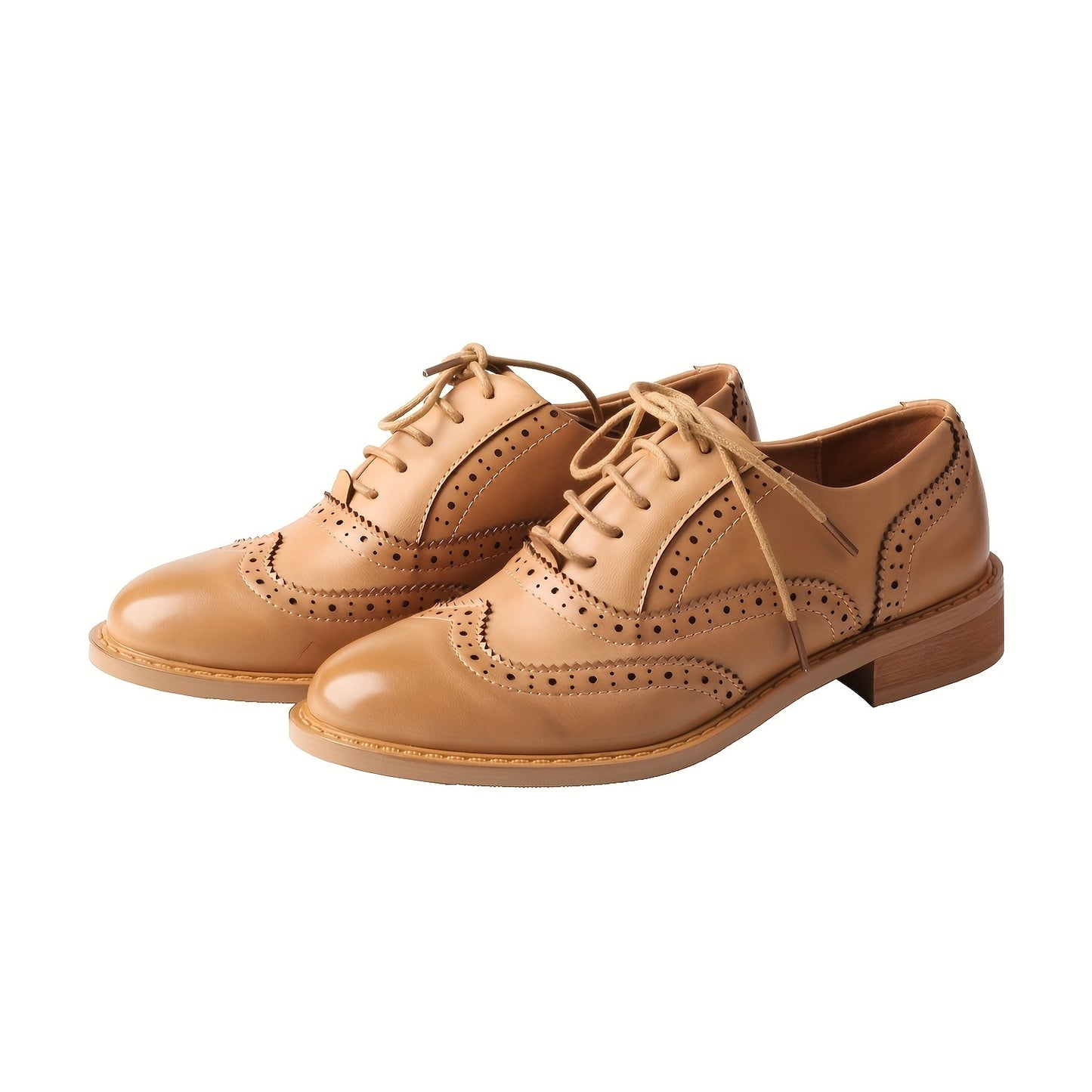 TMA EYES Women's Classic Brogue Oxfords - Handcrafted Synthetic Cover, Retro Carved Design, Breathable & Comfortable, Anti-Slip Sole, Lace-Up Casual Shoes for Casual Attire, Ladies Shoes, Women Shoes