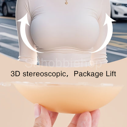 2-Pair Women' Self-Adhesive Strapless Push-Up Bra - Seamless Silicone Adhesive Breast Enhancer with Lift, Lightweight for Wedding,, Low-Cut Outfits (Suitable for Suspenders)