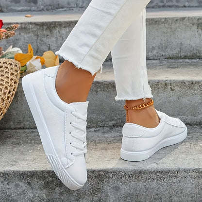 White Mesh Flat Single Shoes Are a Must-have Women with a Simple Round-toe Lace-up Style and Lightweight Material, Y Are Suitable Year-round Use, Women Shoes, Sneakers