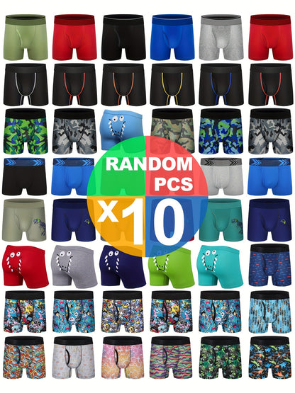 Boys Random Boxer Briefs Cotton Underwear Pc No Ride up Tagless 10pcs