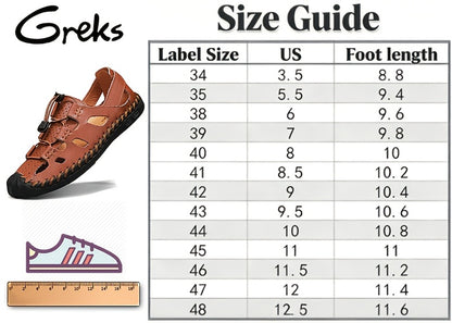 GREKS Mens Casual Closed Toe Sandals Outdoor Fisherman Adjustable Sport Summer Shoes