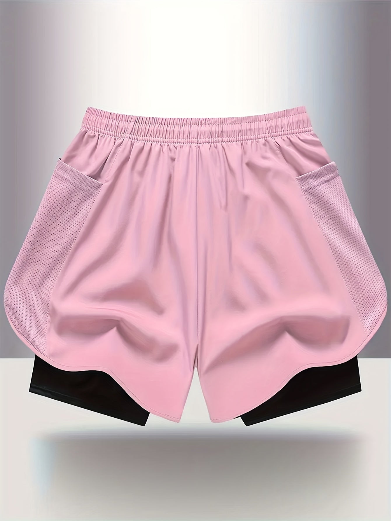4pcs Summer Women's Casual Sports Shorts, Featuring A Two-piece Layering Design with Letters Suitable for Running And Casual Fitness, Come In Black, Gray, Green And
