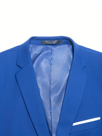 4pcs Luxury Classic Mens Solid Dress Suit Set - Lapel Jacket, Vest, And Trousers, Regular Fit, Long Sleeve, Conventional Contour, Perfect for Wedding Banquet, Business Meetings - High-Quality Fabric, Comfortable Wear, And Stylish Design