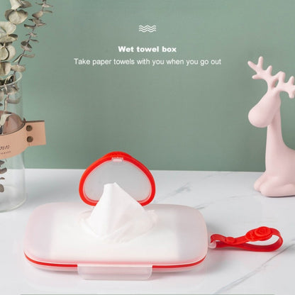 Heart-Lid Portable Baby Wipe Dispenser - Handled Compact Plastic Case