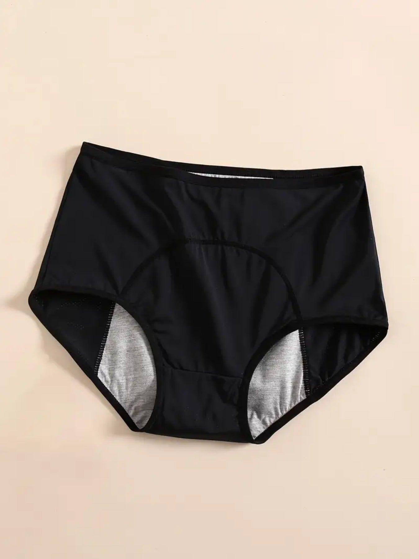 6pcs Plus Size Women'S Leakproof Period Panties - High Waist, Tummy Control, Stretchy Nylon Blend, Solid Color