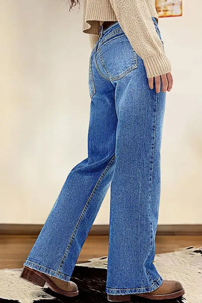 2026 Spring New Vintage High-Waisted Narrow Wide-Leg Jeans, Loose for Commuting, Women's Jeans