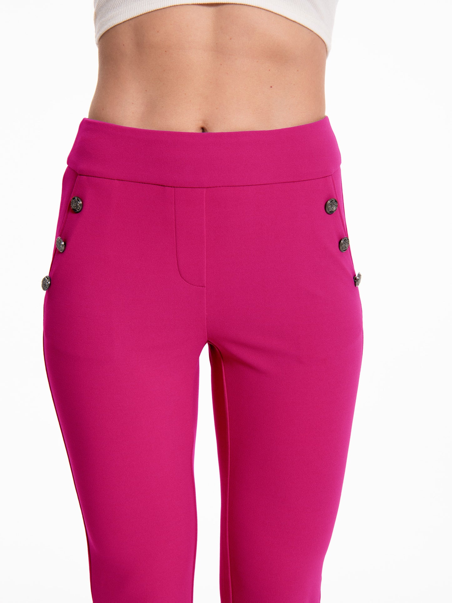 Casual Flare Pants With Sailor Button