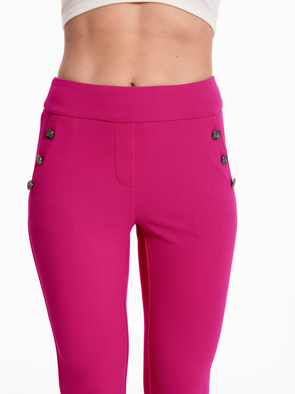 Casual Flare Pants With Sailor Button