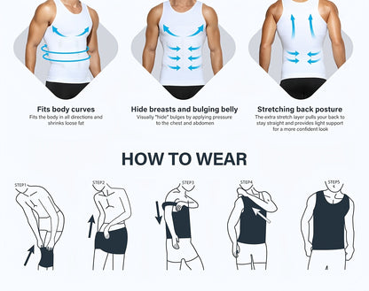 6pcs Casey Kevin Compression Tank Tops Men Body Shaper Vest, Athletic Mens Shapewear Muscle Shirts for Men, Tight Body Shaper Tummy Control Mens Undershirts, Highly Elastic Mens Workout Tank Tops, Breathable Gym Tank Tops for Men