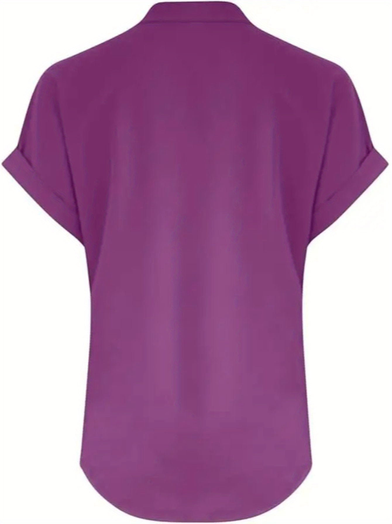 ZOELNIC Women's V-Neck Button-Front Placket T-Shirts - Short Sleeve Casual Summer Tops, Breathable Daily Wear Shirts Suitable for Spring/Summer, Solid Color Casual Wear, Machine Washable (No)