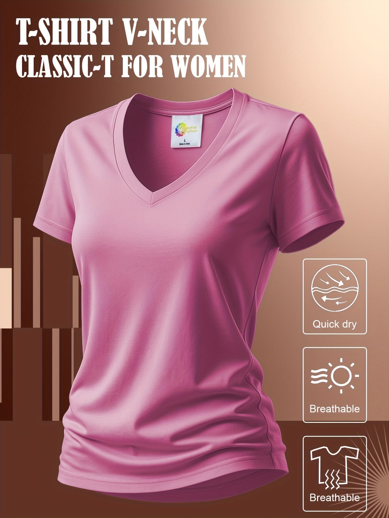 Women'S Soft V-Neck Sports T-Shirt, Cool And Breathable, - Quick-Dry Fabric, Designed for Outdoor Workouts, Comfortable And Versatile Fitness Wear Suitable for Everyday Exercise