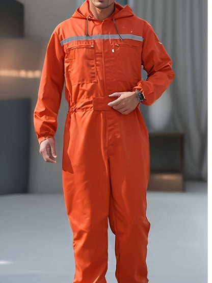 One-Piece Workwear Set with Multiple Zippered Pockets, Comfortable Fit, Machine Washable, And All-Season for Gardening, Post Office, And Auto Repair Shops