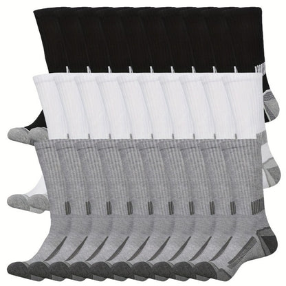 Men's Colorblock Crew Socks - 40-Pair Pack
