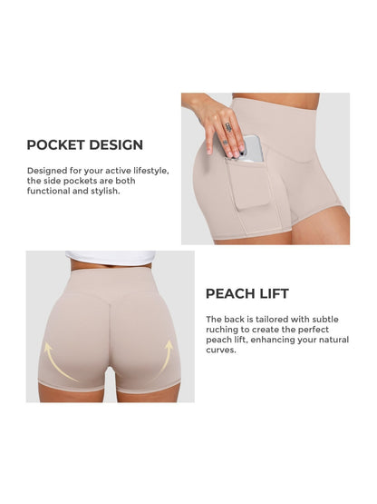 1Pc Women'S High-Waist Stretchy Athletic Shorts, Breathable Compression Bike Yoga Workout Shorts