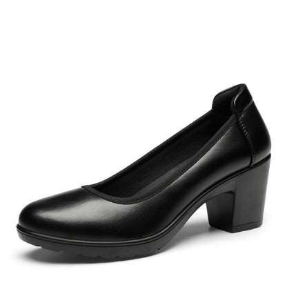Women's Chunky Closed Toe Low Block Heels Work Pumps Comfortable Round Toe Dress Wedding Shoes One Foot Kick Design Fashionable Bride Bridesmaid Wedding Party Party Holiday Formal Shoes