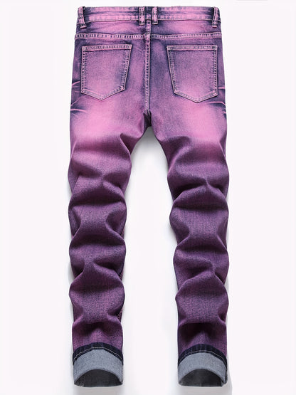Jeans for men regular fit slim leg stretch denim fashion soft jean