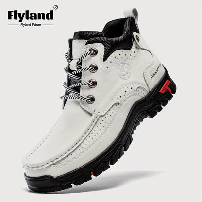 FLYLAND Men's Fashion Vintage Classical Genuine Leather Handmade Chukka Boots Daily Casual Work Office Shoes
