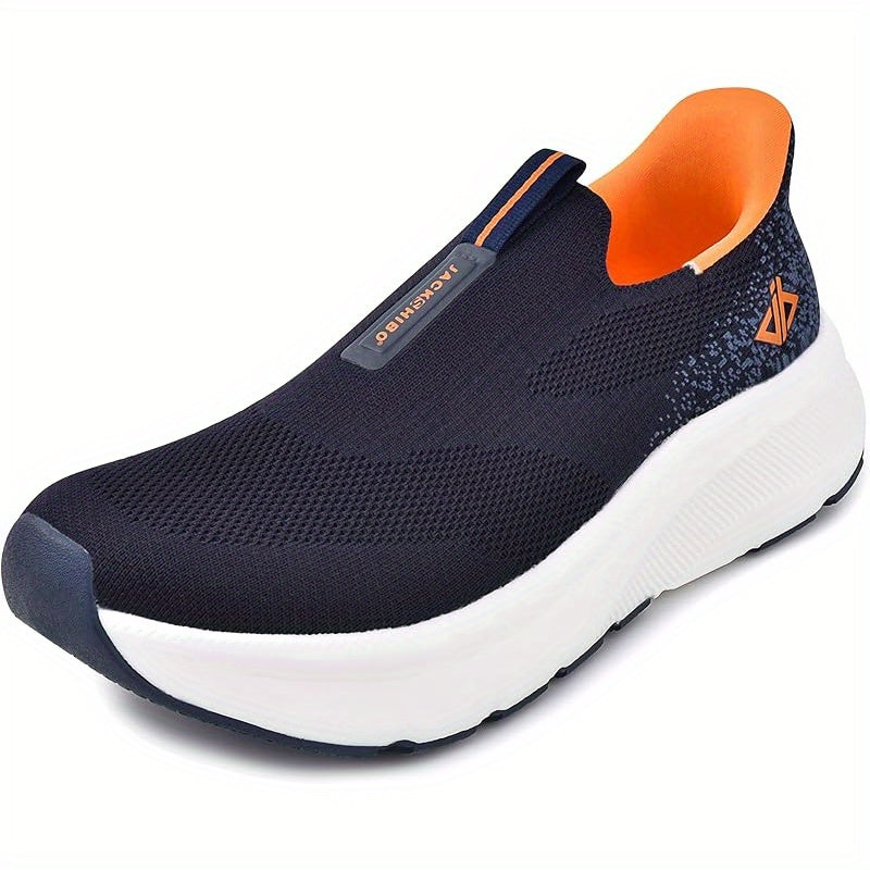 Mens Slip In Hands Free Shoes Wide Toe Box Arch Support Orthopedic Walking Sneakers Cushioned Thick Zero Drop Sole Metatarsal Pads