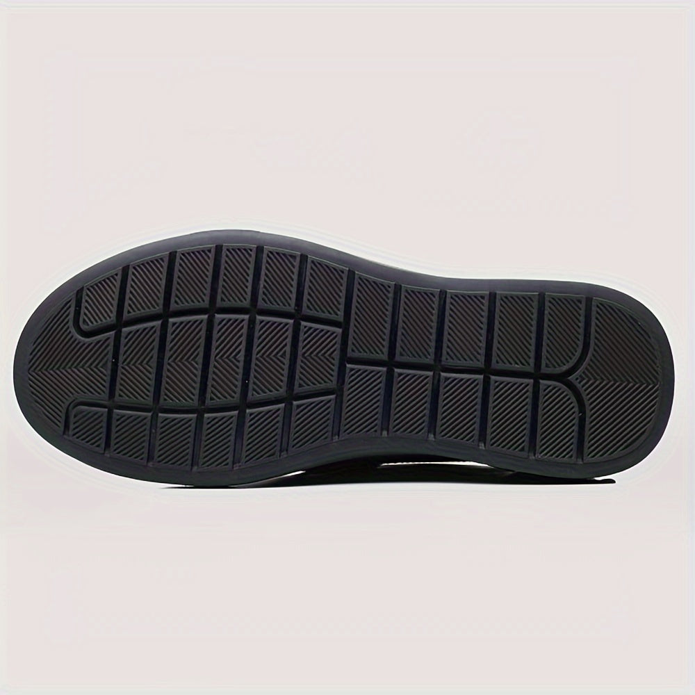 Men's Solid Colour Slip On Derby Shoes, Comfy Non Slip Durable Rubber Sole Formal Shoes For Men's Outdoor Activities