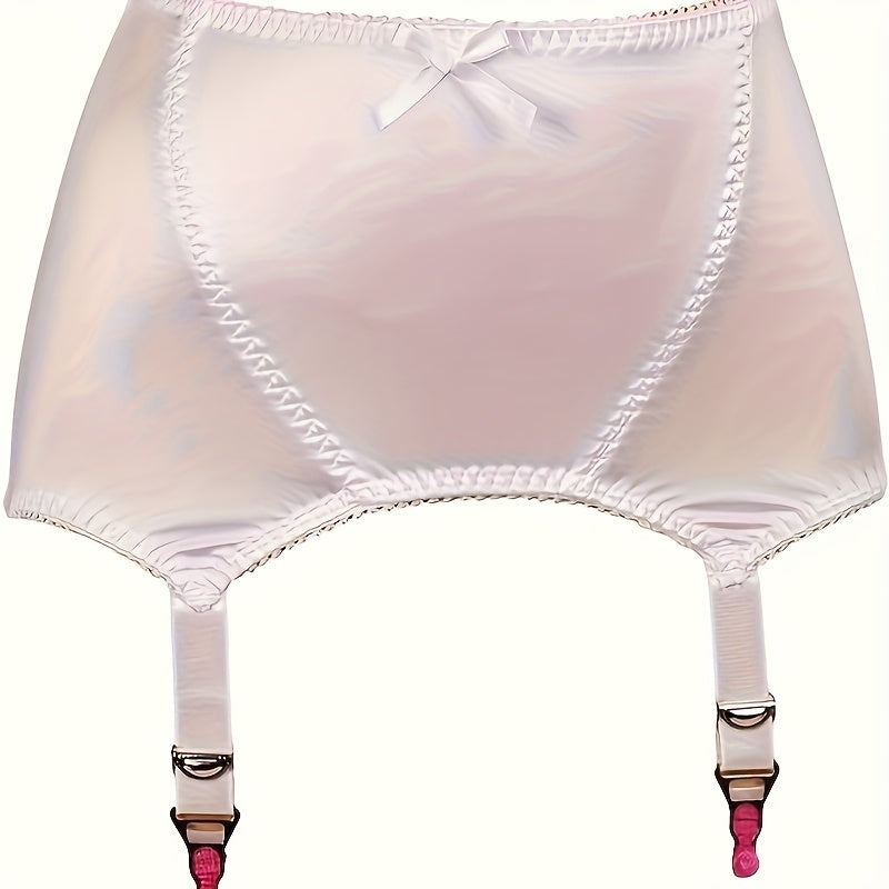 [Sexy, Vintage Suspender] Sexy, Vintage | Gloosy Women's Suspender Girdle | 6 Adjustable Wide Straps | Satin | Adjustable, Metal Clips | Lingerie Wear, Daily Life | Party, Daily Life | Black White Red