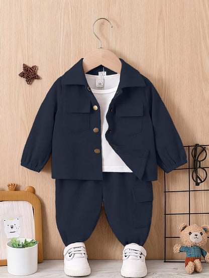 Children'S Suit Boys' Autumn Winter Clothes Baby Fashion Work Clothes 2pcs Boy'S Sports Suit Children, for Outdoor