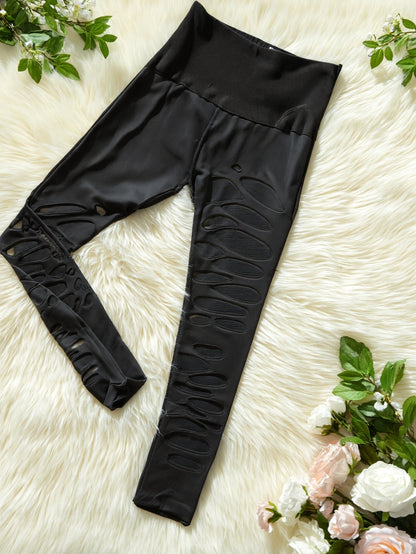 Women's Hollow Out High-Waisted Tummy Control Yoga Leggings - 7/8 Length Butt-Lifting Seamless Workout Pants with 4-Way Stretch, All-Season Casual & Exercise Pants for Women, Yoga Pants, Comfortable Fitness Attire