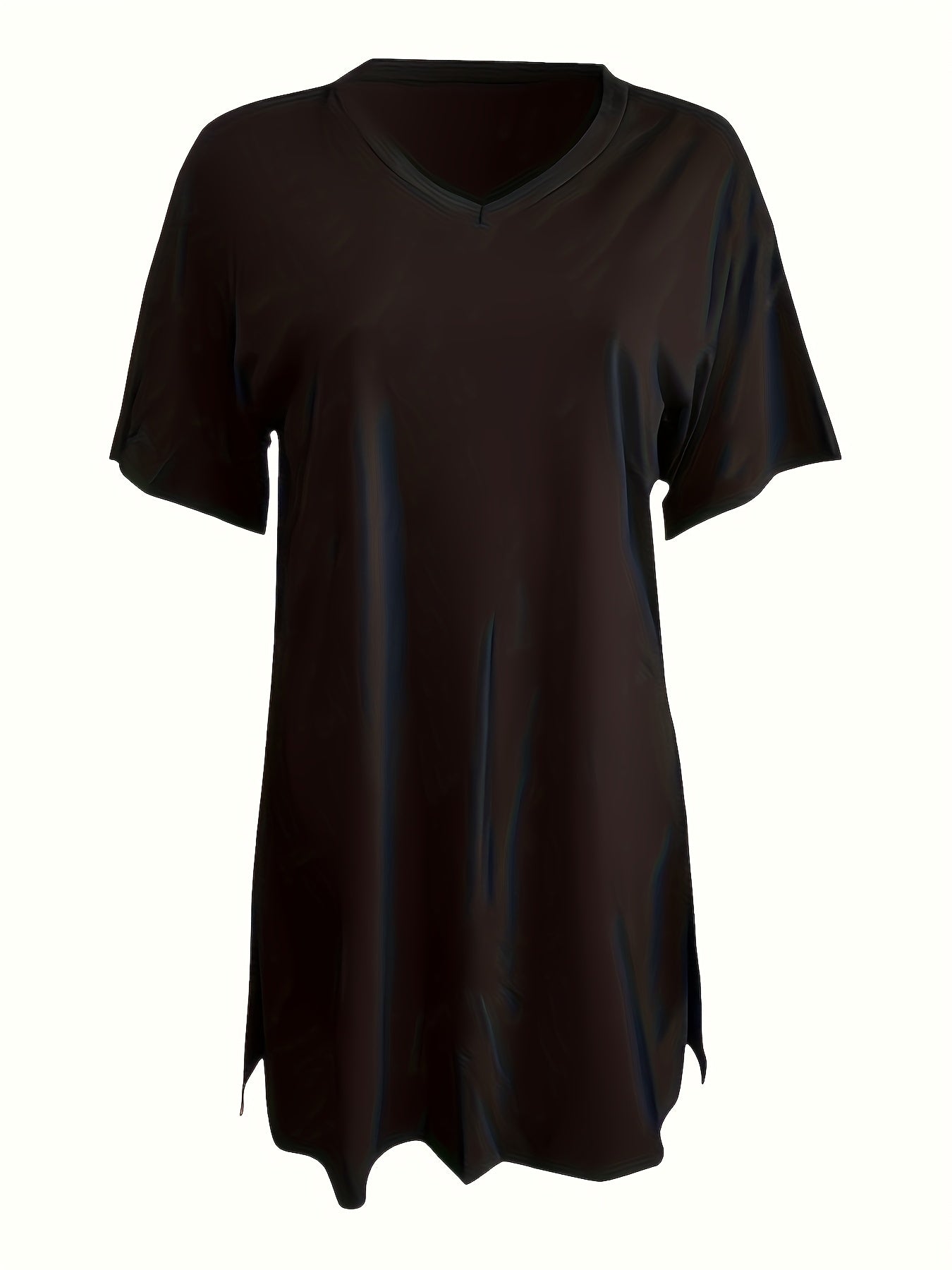 2pcs Set, Plus Size Women's Suit, Short Sleeve, Belted Waist, Top And Leggings