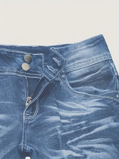 Non-stretch Multi-pocket Design, Classic Zipper Button, Fashionable Casual Versatile Jeans