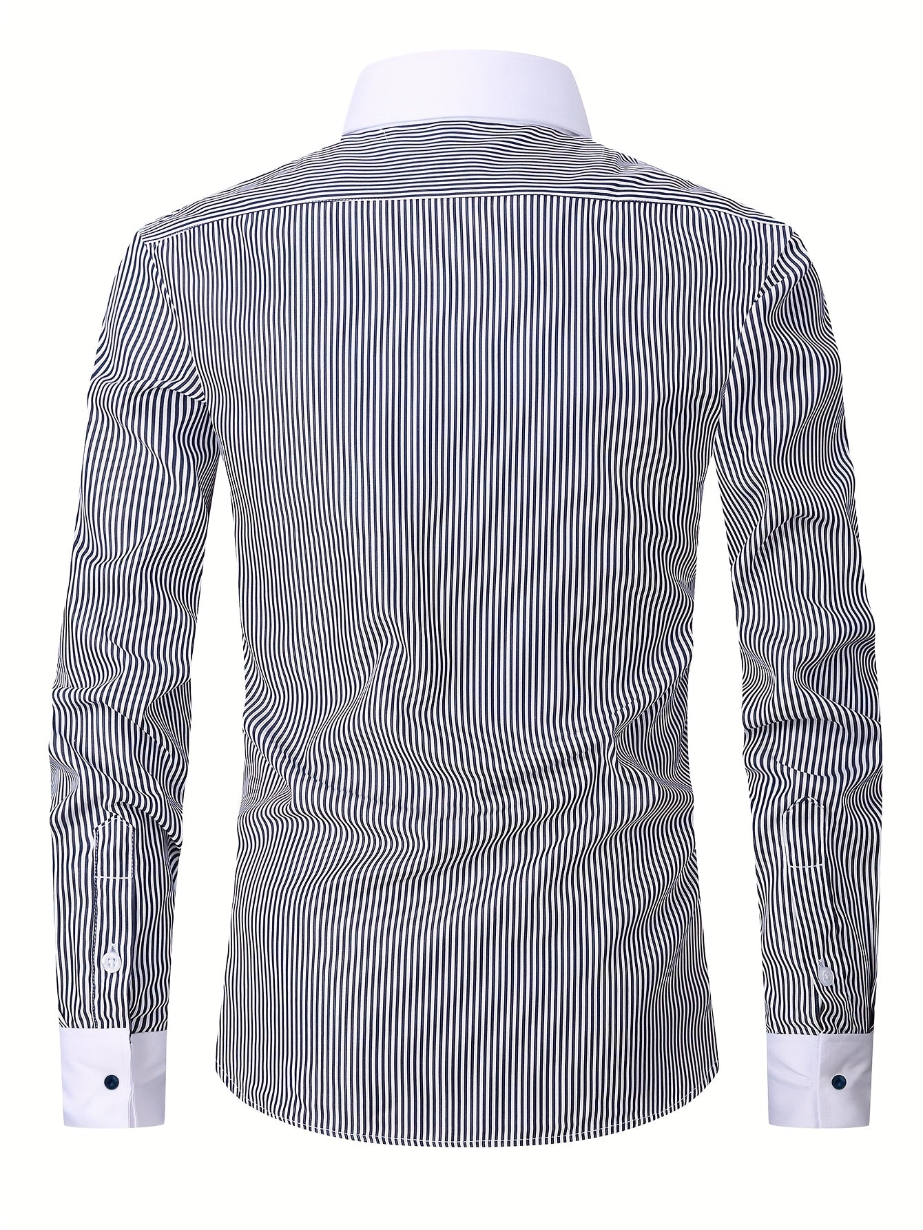 2025 New Men'S French Shirt Double-Barrel Sleeve Business Formal with Premium Cufflinks, Wedding Banquet Office Elegant Slim Fit