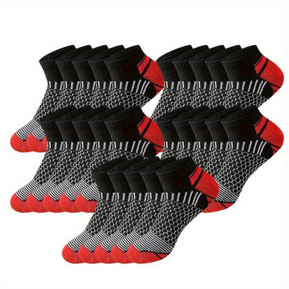 Men's Solid Ankle Socks - 60-Pair Pack