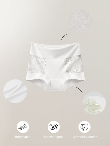 A Set of Four Stylish And Romantic Women'S Panties with Floral Lace Edges. They Are Trendy, Comfy, And Allow for Airflow. Perfect for Wearing As Outer Garments, Ideal for Vacations, And Suitable for Any Season. Budget-Friendly Underwear