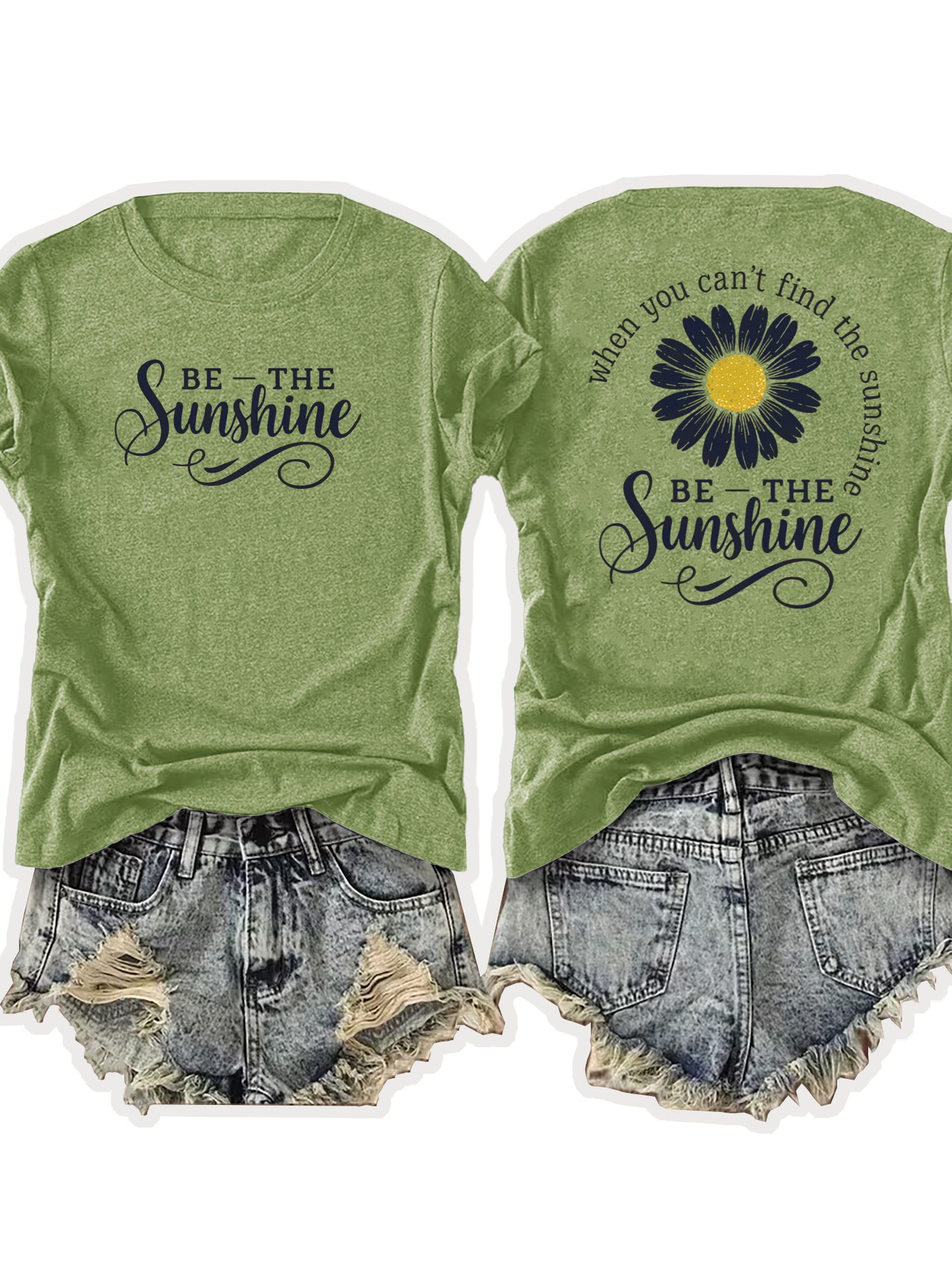 Women'S Casual Sports T-Shirt | Lightweight & Breathable European Summer Round-Neck Tee With Uplifting 'Be The Sunshine' Print - Ideal For Spring/Summer And Perfect For Various Occasions