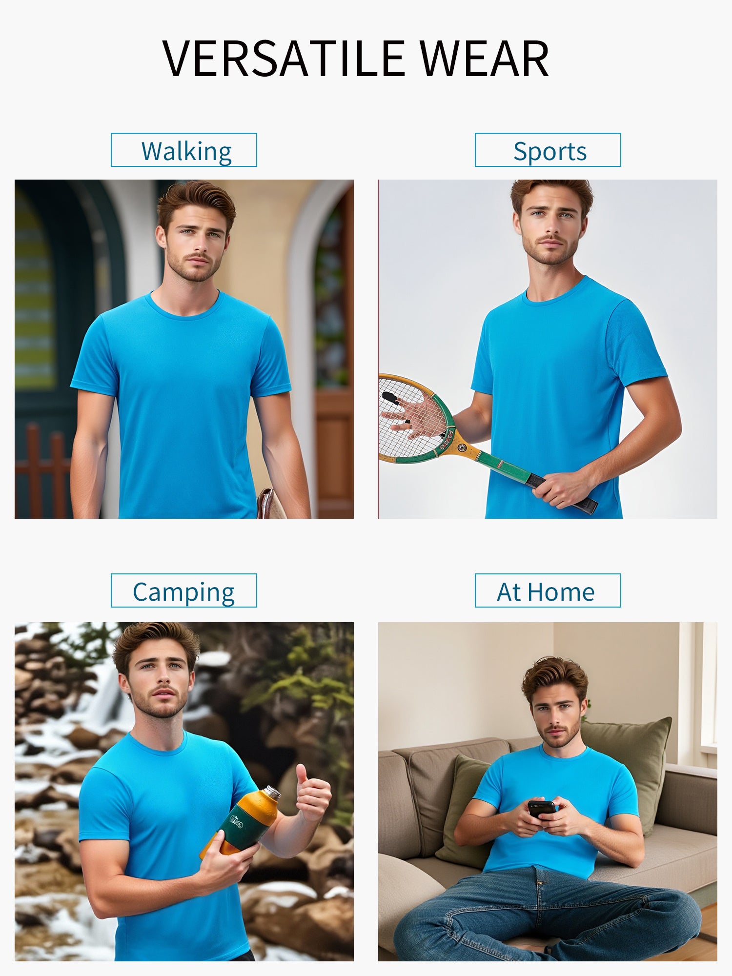 Men's 7-color mixed pack Polyester T-Shirt - product view 2