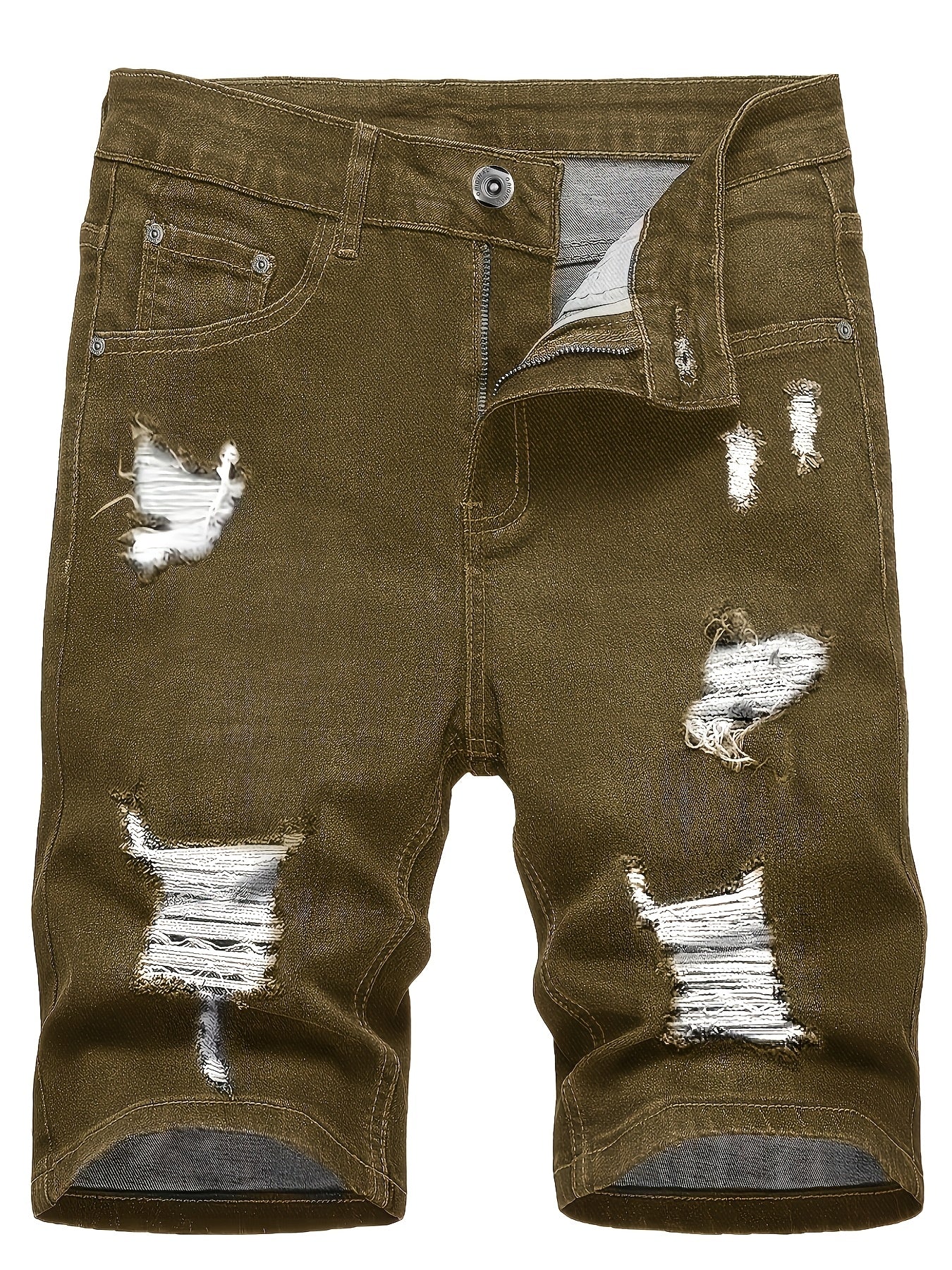3-pack Men'S Jeans - Trendy Ripped Denim Shorts - Stylish, Versatile, Slim Fit, Casual Pants - New - Perfect For Outdoor Camping And Sports