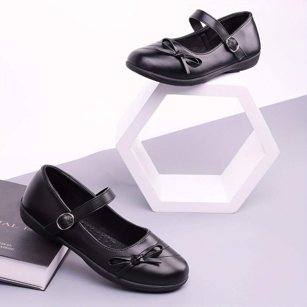 Women's Bow Mary Jane Flat Shoes - Shallow-Mouth Casual