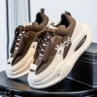 Sneakers, Men's Casual Sports Shoes- Durable PU Sole, Round Toe Low-top Design, Breathable Running Shoes, Suitable for Hiking, Outdoor Activities and Daily Wear