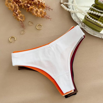 16pcs Set Of Solid Color Thongs, Comfortable, Elegant, Skin Friendly, Soft And Breathable Underwear, Suitable For Daily Commuting, Women'S Underwear And Underwear