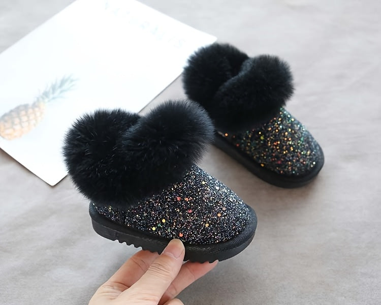 Children's And Thickened Snow Boots, Baby Girls' High Quality And Anti-slip Learning Shoes, Boys' Fur Integrated Winter Boots, Winter